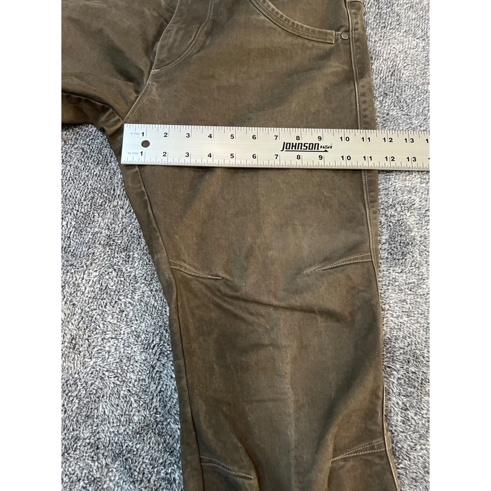 Kuhl Rydr Pants Mens 32x28 Brown Vintage Patina Dye Articulated Knee Canvas Work - Picture 3 of 15